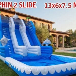 2 Line water slide (13x6x7.5m).